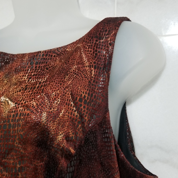 Vintage Carole Little Sleeveless Maxi Animal Print Textured 14 - Picture 5 of 16